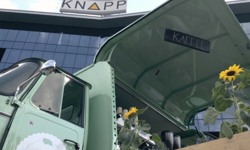 Das Kaffeemobil auf einem Knapp Firmen Event